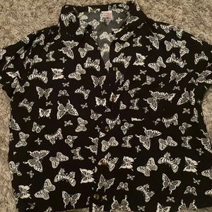 Black and white butterfly cover up